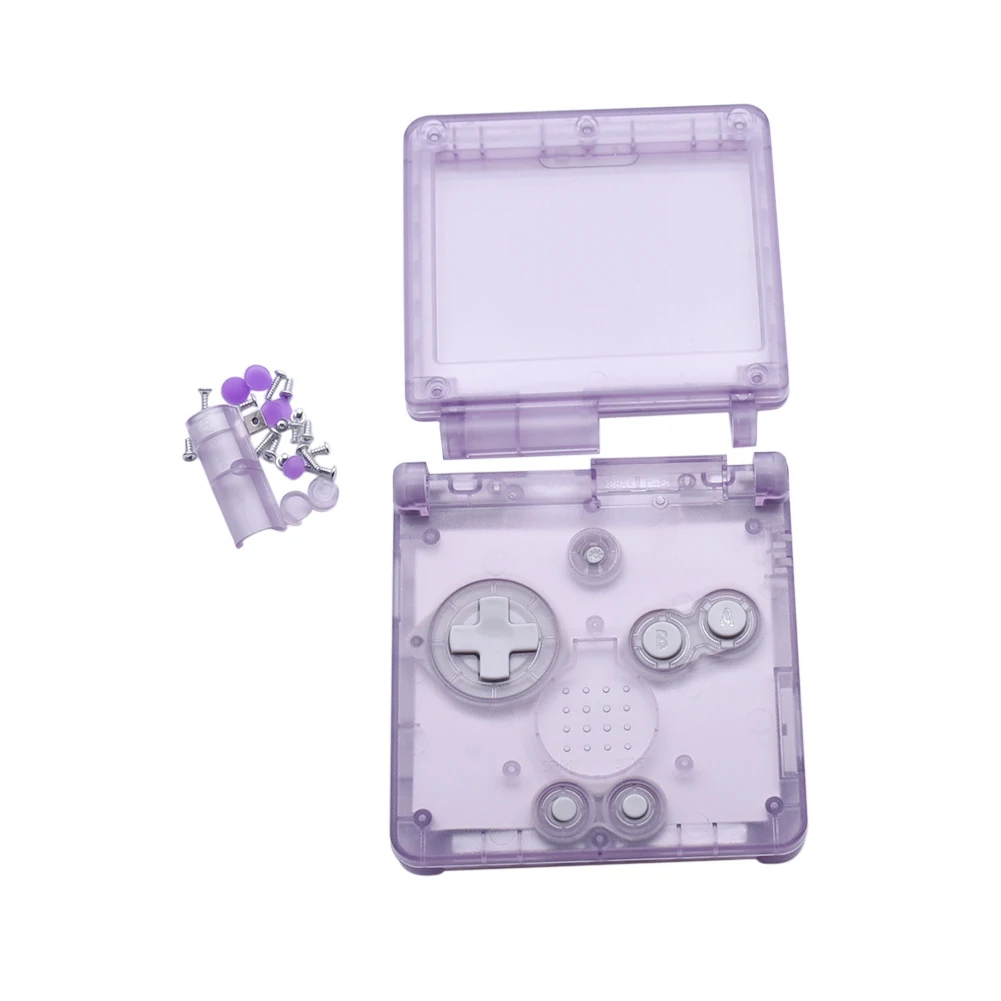 Clear Purple Замена прозрачный корпус оболочка Лицевая панель чехол запасные части для nintendo Gameboy Advance SP GBA SP консоль - Цвет: Clear Purple
