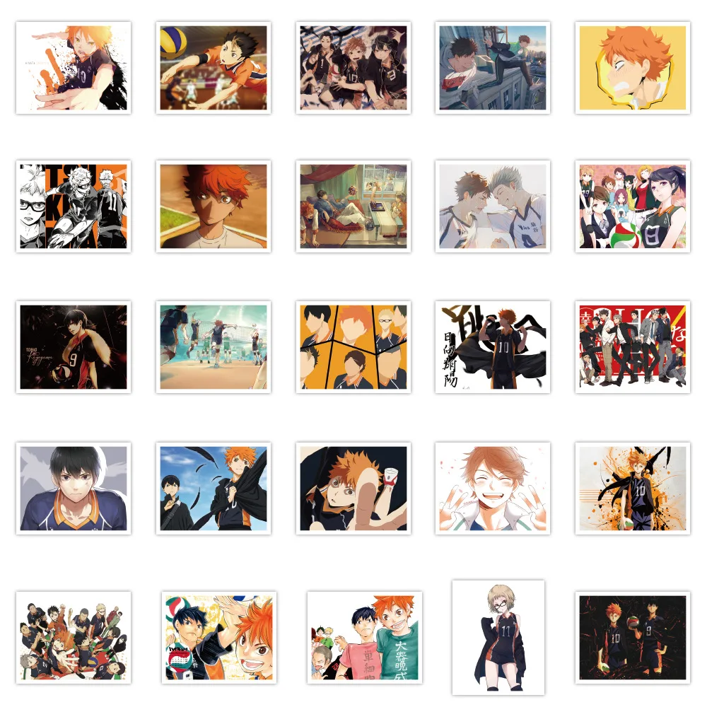 

50PCS Haikyuu! ! ! Volleyball Boy Sticker Diy Cartoon Anime Suitcase Notebook Skateboard Waterproof Decorative Sticker