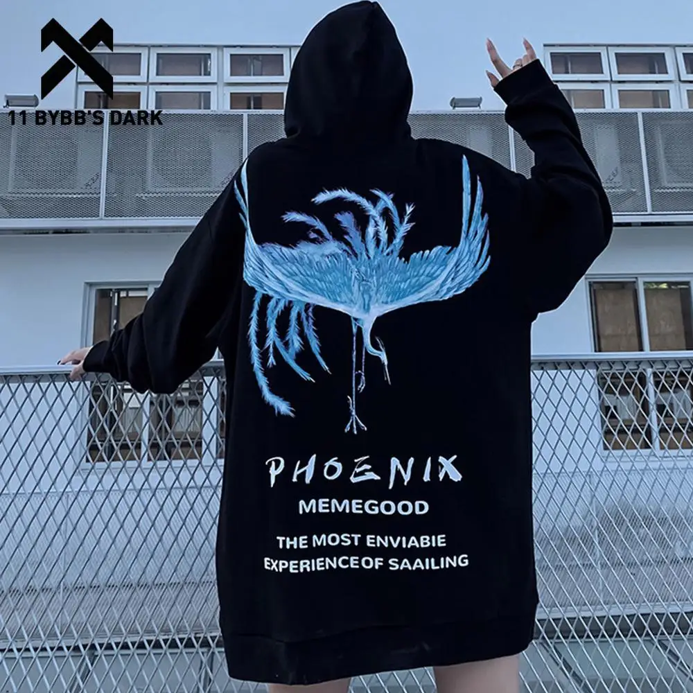 11 BYBB'S DARK Модные мужские толстовки с принтом Феникса Осень Harajuku уличная