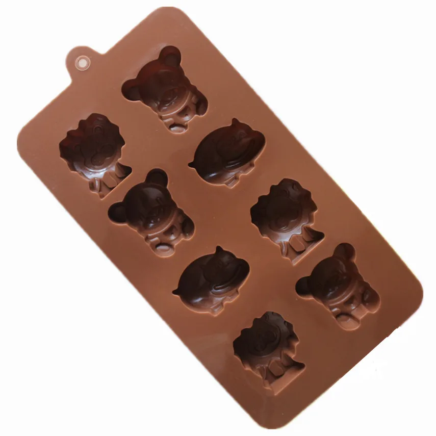 Силиконовая форма для торта своими руками медведь Лев Бегемот животные шоколад