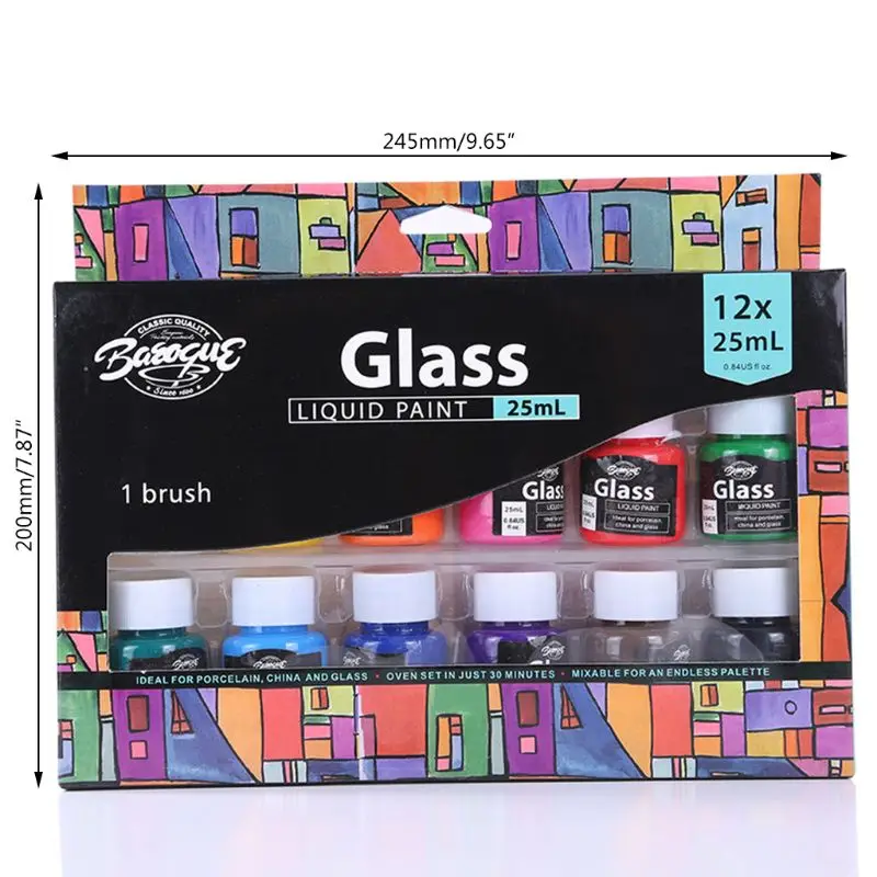

57EC 12 x 25ml Heavy Body Colors Rich Pigments Fabric Paint Set for Painting Canvas Crafts