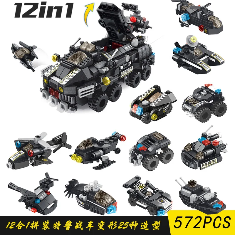 Наборы строительных блоков военные бронированные транспортные средства спецназ