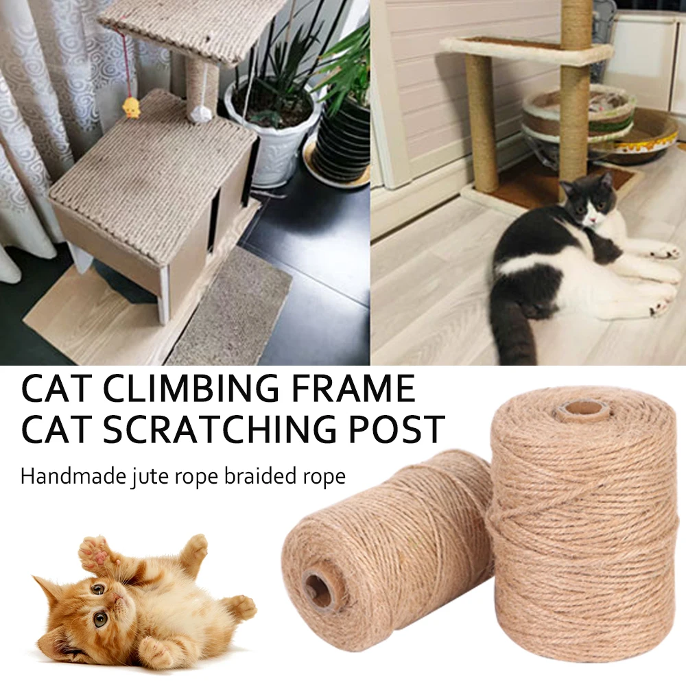 

20 м натуральная сизалевая веревка для скалолазания в виде кошки, сделай сам, ручная работа, Когтеточка для кошек, 6 мм, джутовая веревка, Деко...