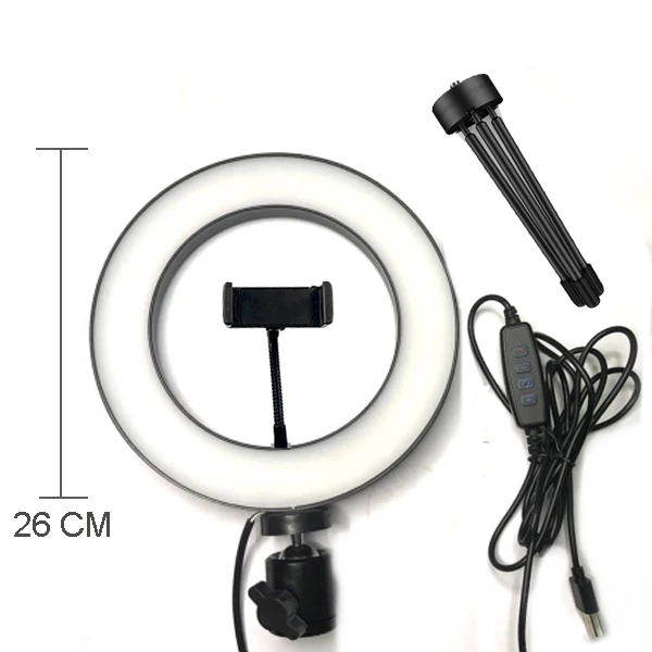 light2 mini tripod Светодиодный мини-Настольный светильник-кольцо с регулируемой яркостью 5500K 50 см для фотосъемки в BePotofone фотостудии - Цвет: light2 mini tripod