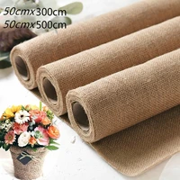 300cm500cm rolls flower packaging paper korean cotton linen fabric texture bouquet gift wrapping material florist supplies