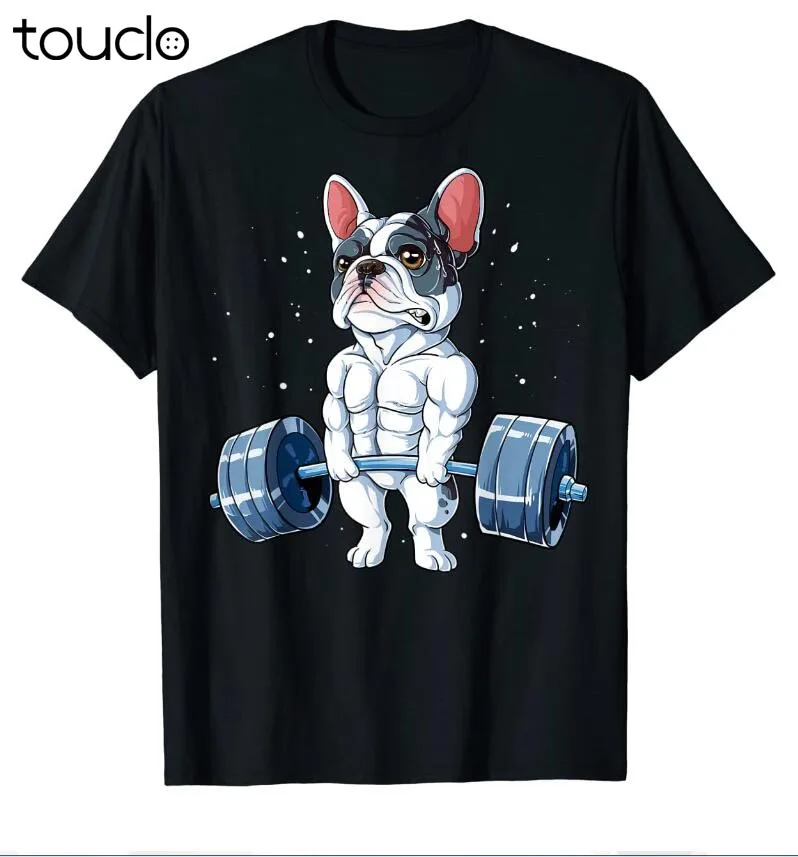 

French Bulldog Weightlifting Funny Deadlift Men Fitness Gym T-Shirt