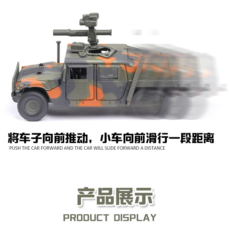 1:32 Hummer M1046 военный автомобиль модель усовершенствованная, от взрыва, бронетранспортер со звуком светильник сплав игрушечный автомобиль модель литая игрушечная машинка