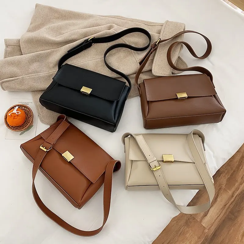 

Fashion Solid Color Small Square Crossbody Bags For Women 2020 Simple Quality PU Leather Shoulder Bag Female Purses And Handbags