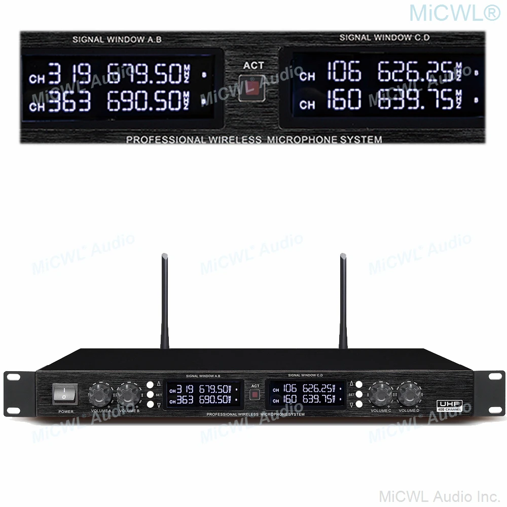 저렴한 프로 400 채널 UHF 디지털 회의 마이크 시스템 4 데스크탑 4 핸드 헬드 4 헤드셋 마이크 세트 MiCWL D3840