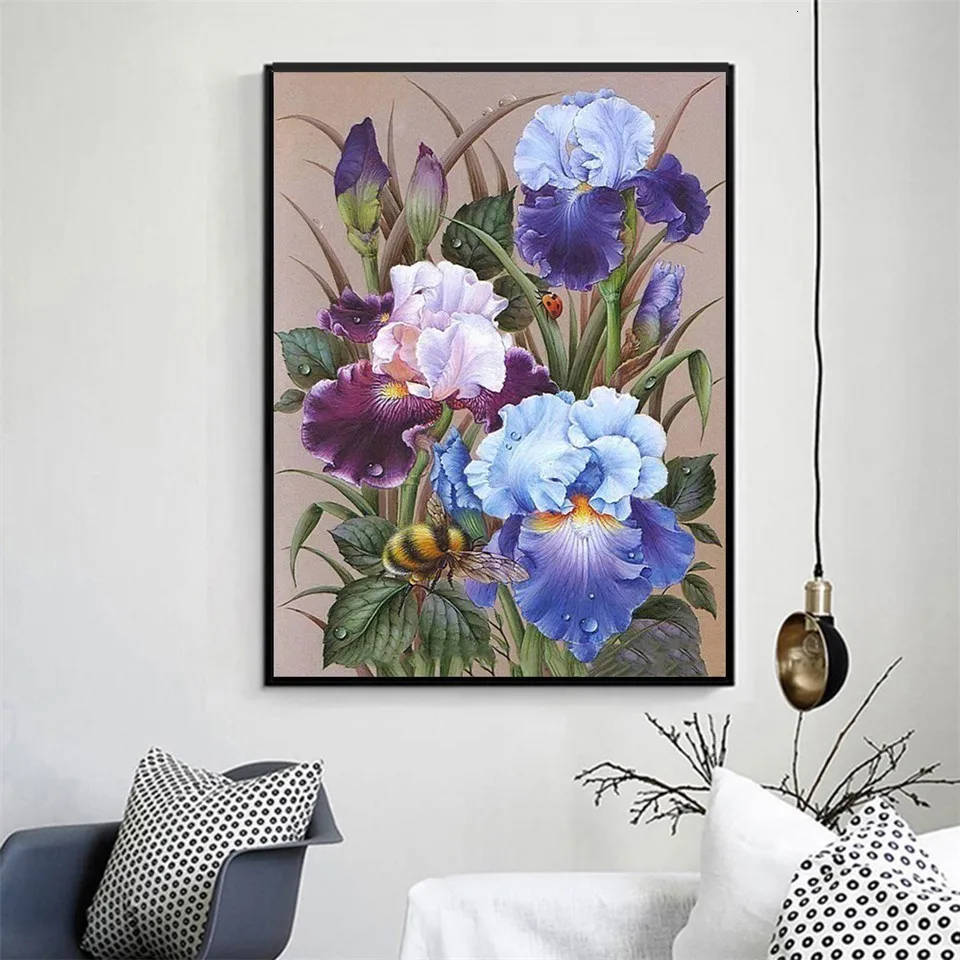 Алмазная вышивка huacan Flower картина, стразы, алмазная живопись, Цветочная полная квадратная дрель, Алмазная мозаика, украшение для дома
