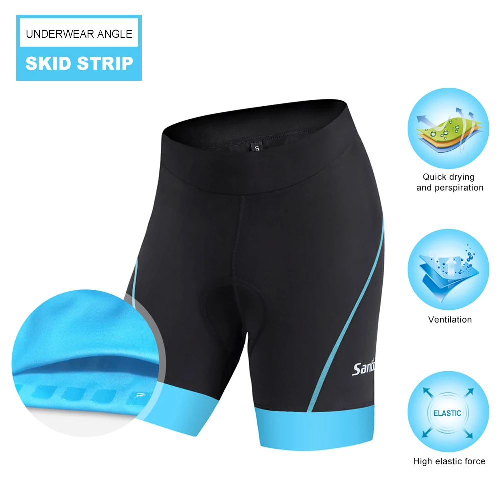 Женские велосипедные шорты Santic Pro Fit Coolmax 4D Pad с защитой от катышков и короткие MTB