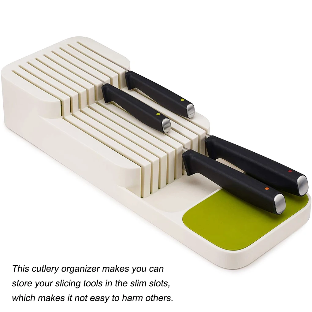 

Knife Block Holder Cutlery Drawer Organizer Tray Utensil Rack Universal Knife Stand Organizer Knife Separation Storage Rack