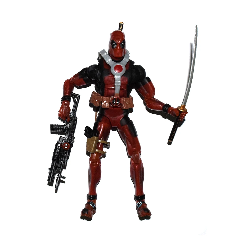 Marvel Legends 6" X-Men Deadpool Red Suit Loose Action Figure Weapons As Picture 