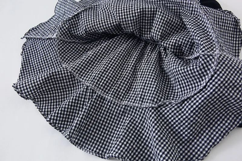 Baby Autumn New Arrivals Girl Dress Splicing Plaid Tutu Child Black Long Sleeve Princess Cotton Cute Sweet Dresses | Детская одежда и