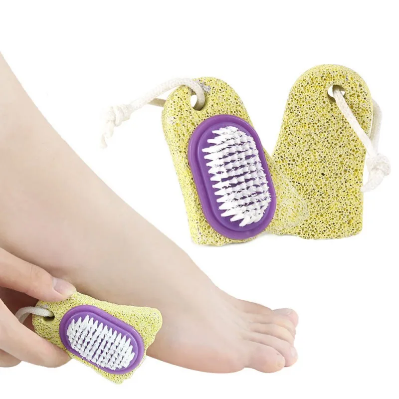 Двухсторонний пемза с щеткой для стоп мозолей вулканический камень удаления