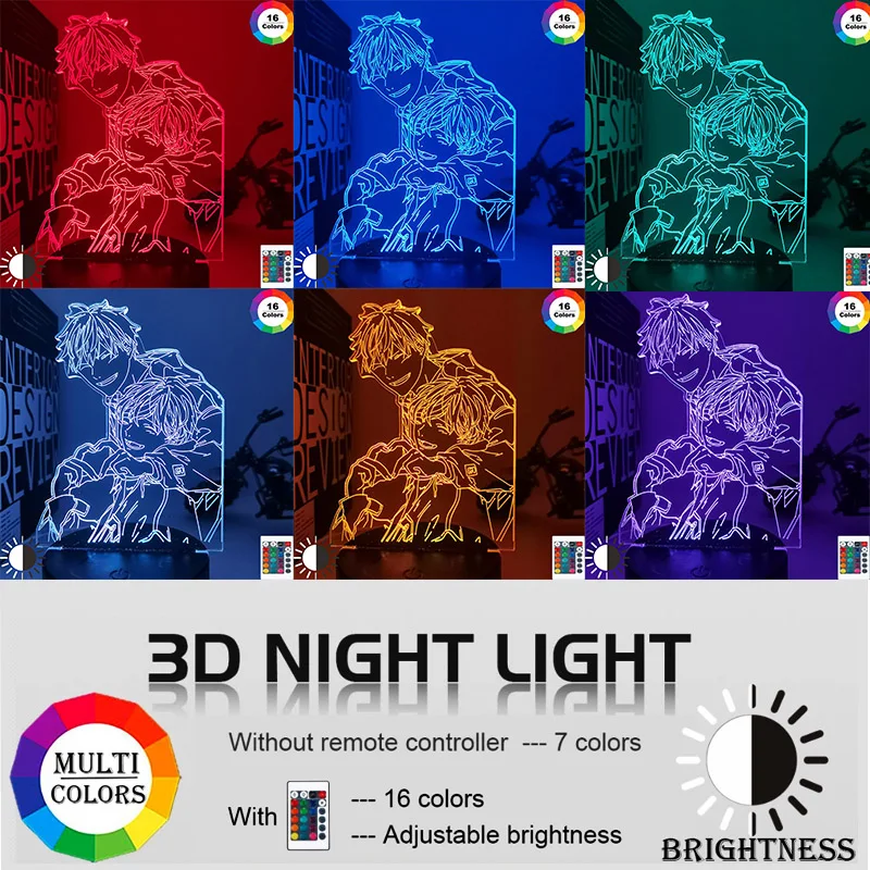 Акриловая 3d лампа BL светодиодный ночник для украшения спальни настольная Прямая