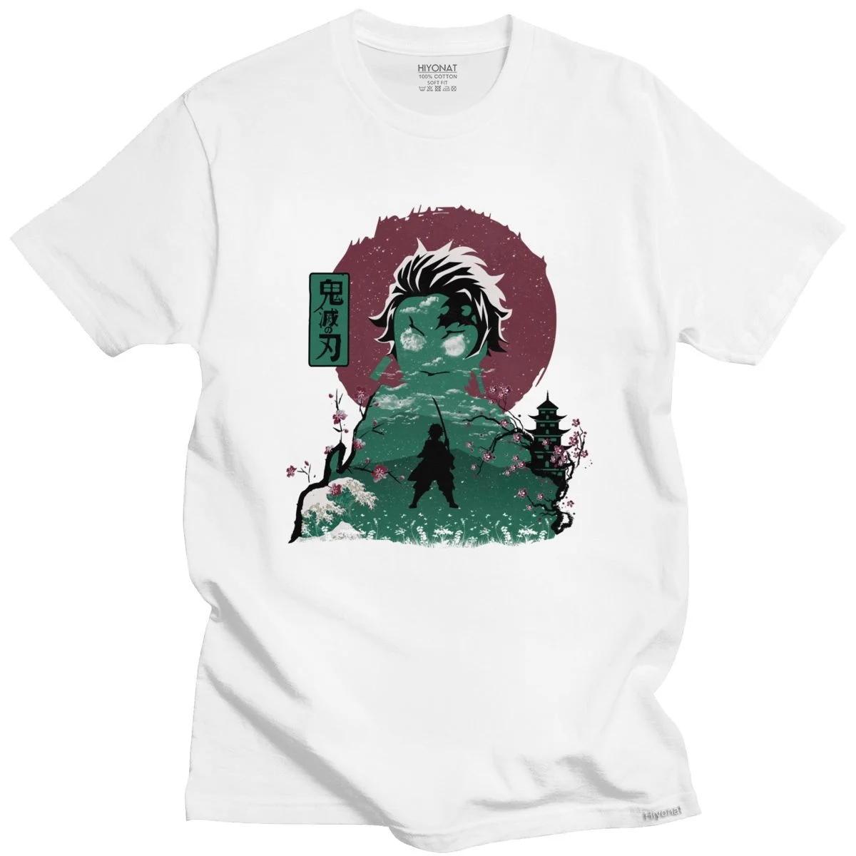 

Cool T Shirt Men Demon Slayer Kimetsu No Yaiba Short Sleeve Soft Cotton T-shirt Round Collar Summer Weeaboo T-shirt
