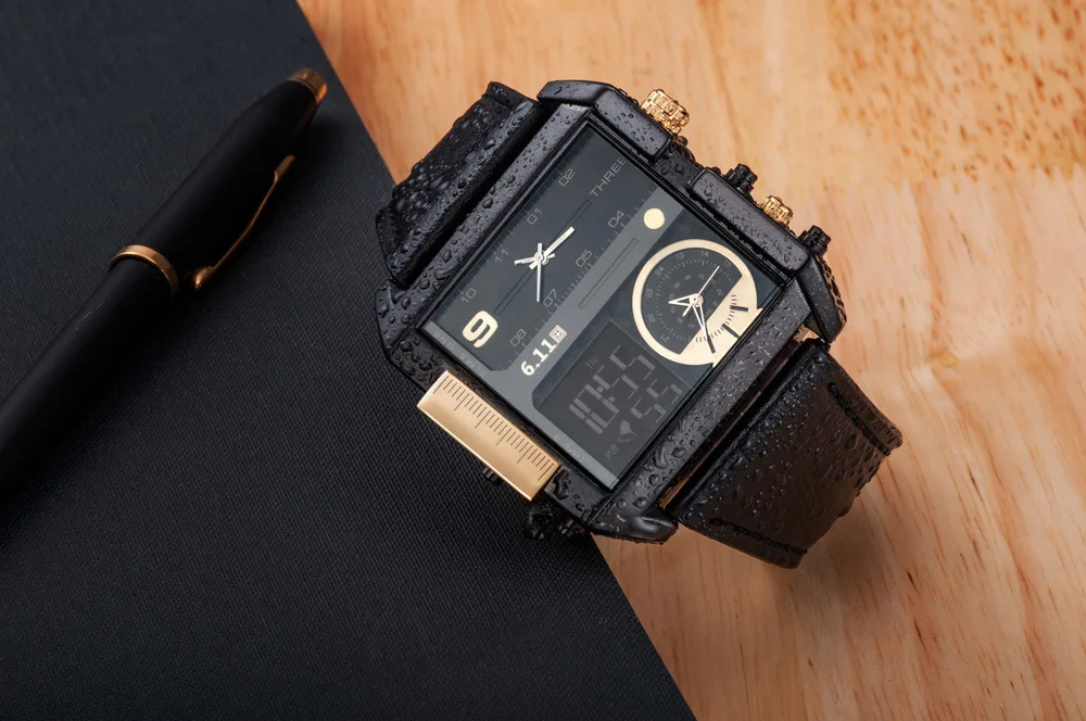 Лидирующий бренд Мужские часы Модные кварцевые мужские s светодиодный цифровой