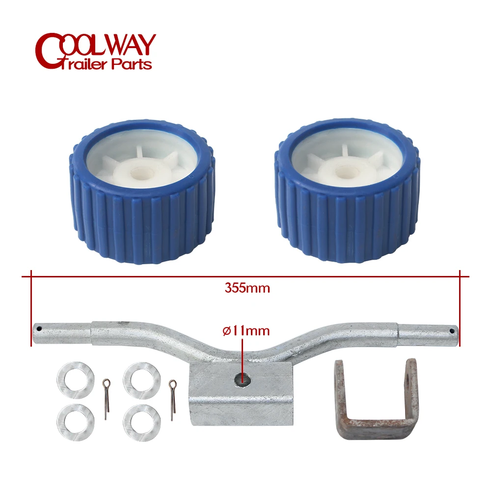 Вращающиеся ролики для лодочного прицепа 4-дюймовые синие ребристые мягкие