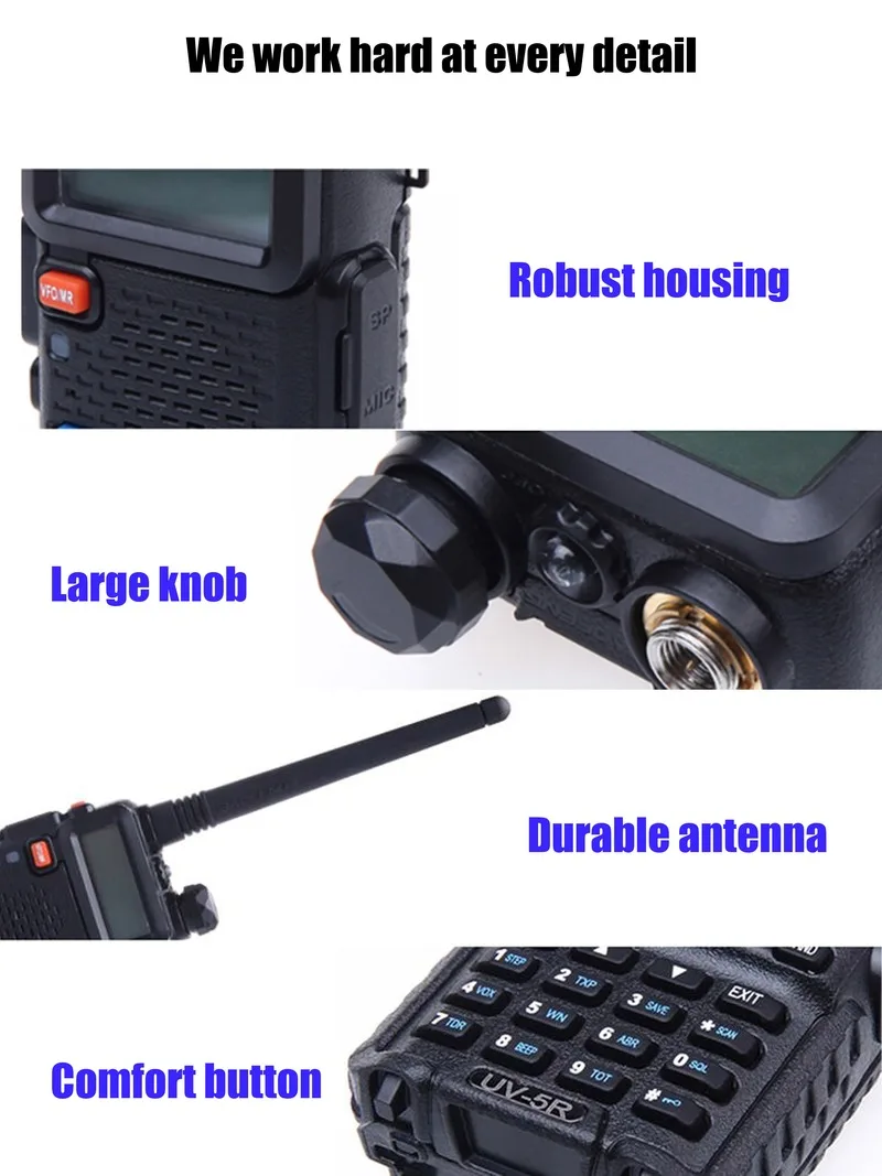 

BaoFeng UV 5R Two Way Walkie Talkie Professional Real 5W 10KM 128CH Dual Band VHF UHF Amateur Portable Hunting Ham Radio