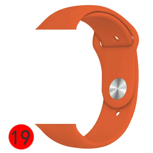 Ремешок для часов Silikon Für apple watch band 40 мм 44 мм 42 мм 38 мм apple watch 4 apple watch 5 correa iwatch повязки Uhr zubehёr - Цвет ремешка: orange 19