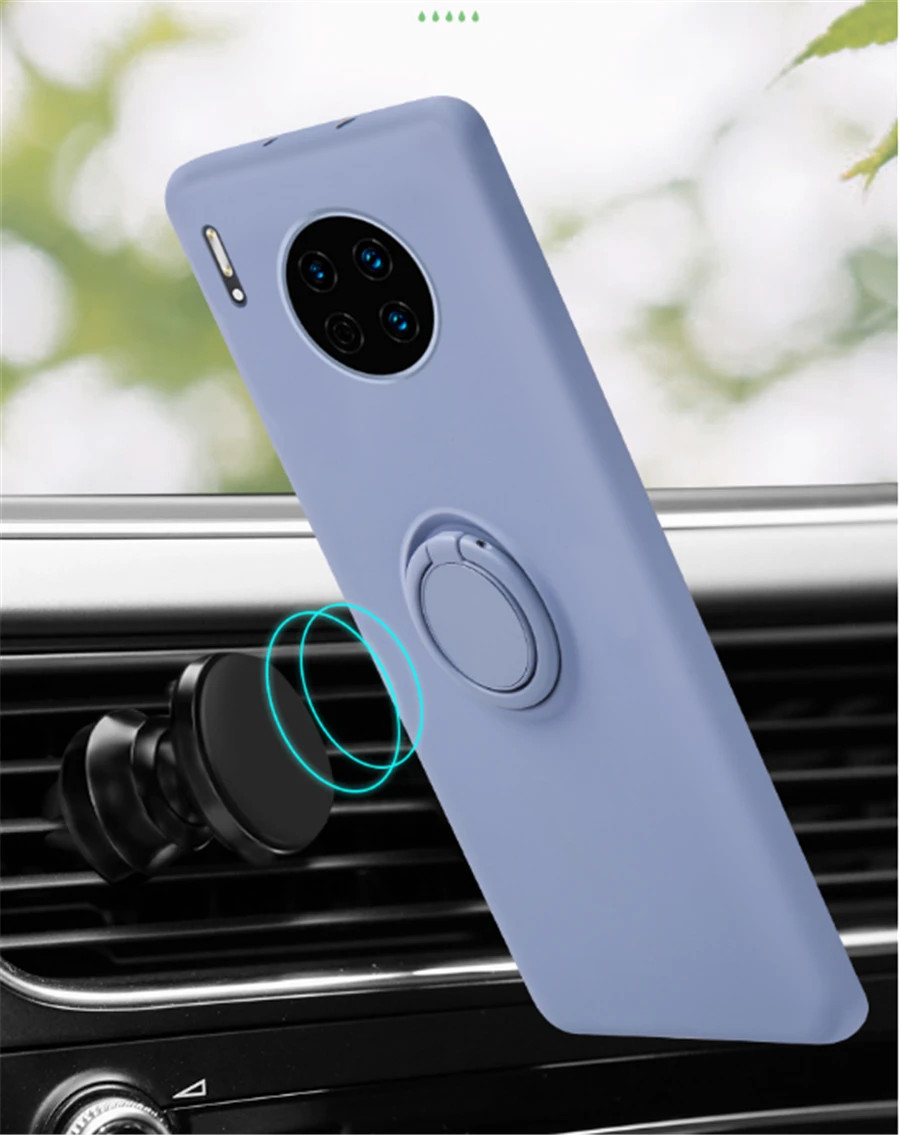 Мягкий силиконовый чехол для Huawei P40 Lite Pro P30 Mate 30 20 металлический кольцевой