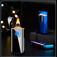 usb big flame cigar lighter pulse windproof arc electric candle lighters plasma flameless gift for boyfriend
