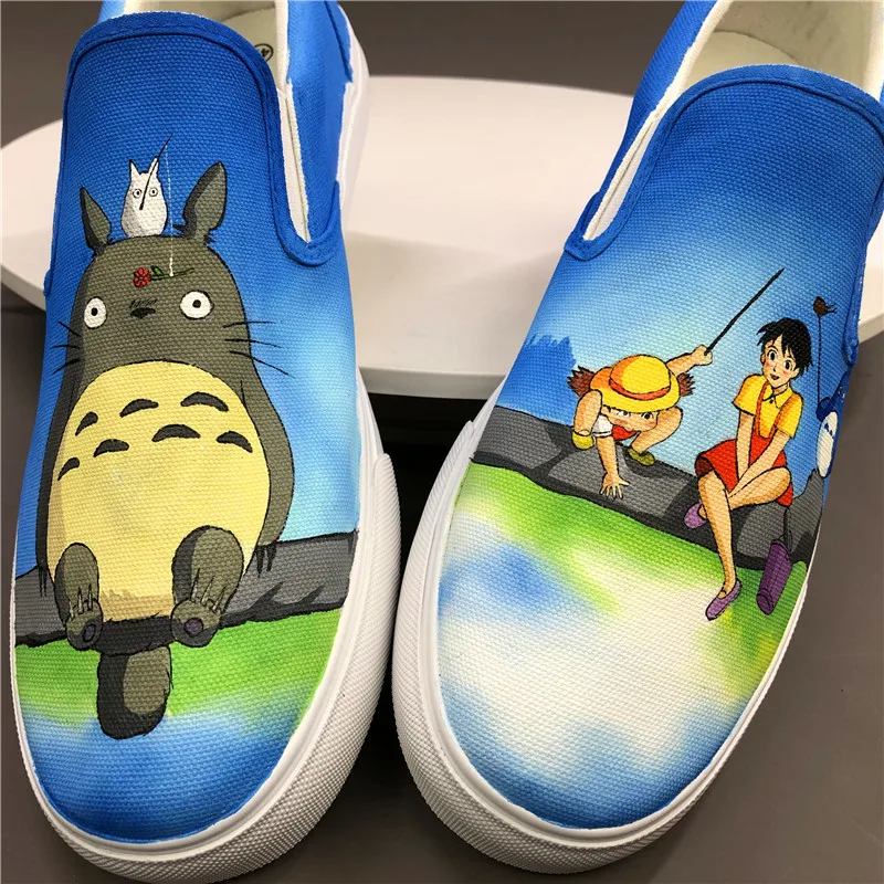 Вэнь/Женская парусиновая обувь без шнуровки Вулканизированная аниме дизайн Мой