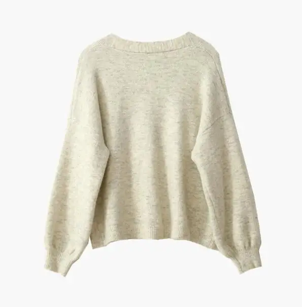 HKSNG Женский Осенний мягкий винтажный шерстяной свитер кардиган модный