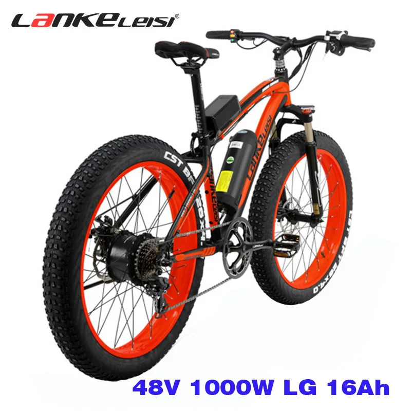 Billig Lankeleisi Elektrische Fahrrad XF4000 Schnee Fahrrad Fett Reifen 1000W Motor LG 48V 16AH Lithium-Batterie Kostenloser Gewohnheiten Duty