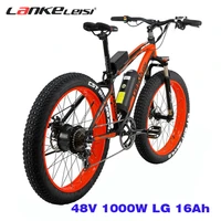 lankeleisi electric bike xf4000 snow bicycle fat tire 1000w motor lg 48v 16ah lithium battery free customs duty