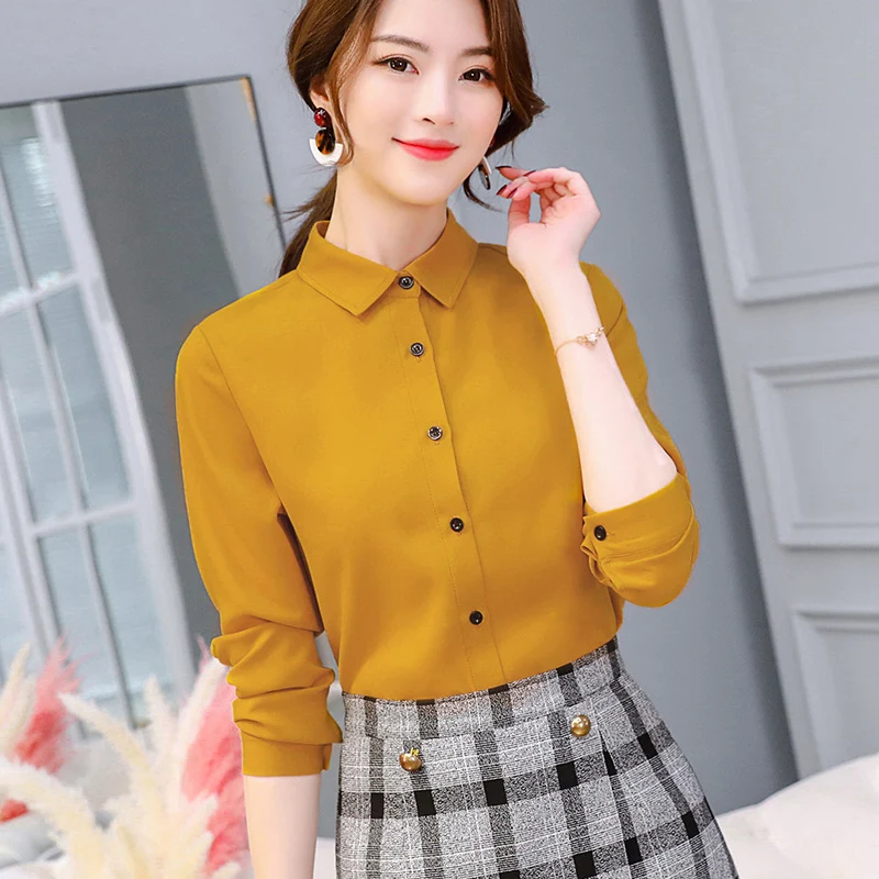 Shirts Women Spring Summer Trendy All-match Simple Korean Style High Quality Soft Chiffon Solid Office Lady Womens Blouses Chic | Женская