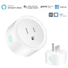 Штепсельная Вилка американского стандарта экшн-камера с Wi-Fi умная розетка 16A Мощность розетка дистанционного Управление USB Выход работает с Amazmart дома и AlexaGoogle