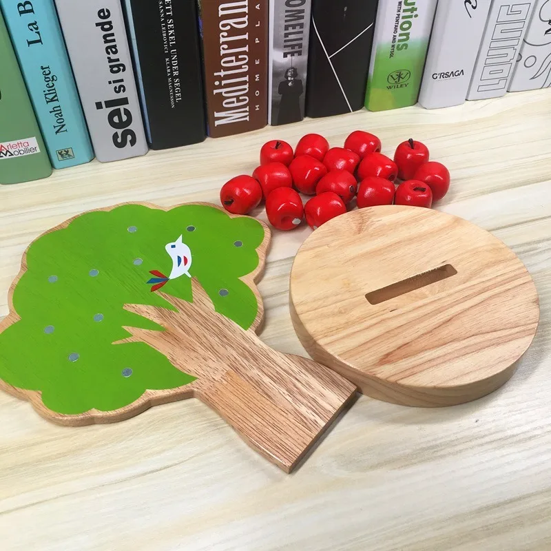 Магнитное яблоко детское деревянное домашнее украшение когнитивные игрушки