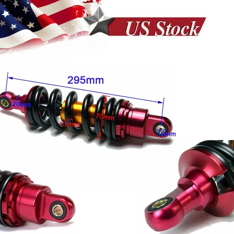 

Motorcycle Landing Suspension Protection 980LBS 295mm Spring Rear Shock Absorber For ATV Quad Dirt Pit Bike Accessories
