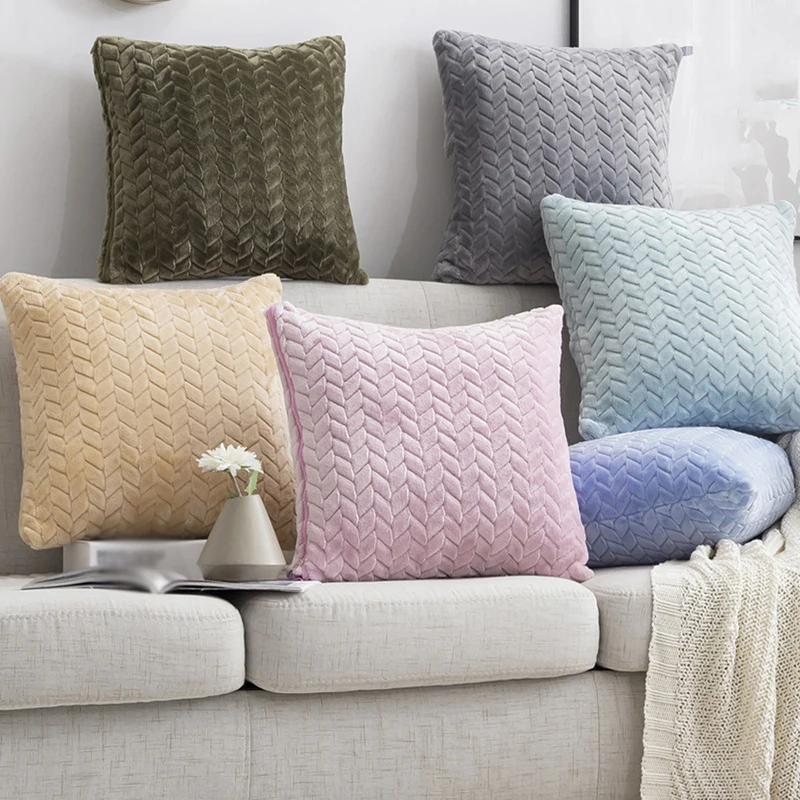 

Flocking Cushion Cover Pillow Case Soild Color Pillowslip Throw Pillow Case Decorative Pillowcases Cover Home textile products