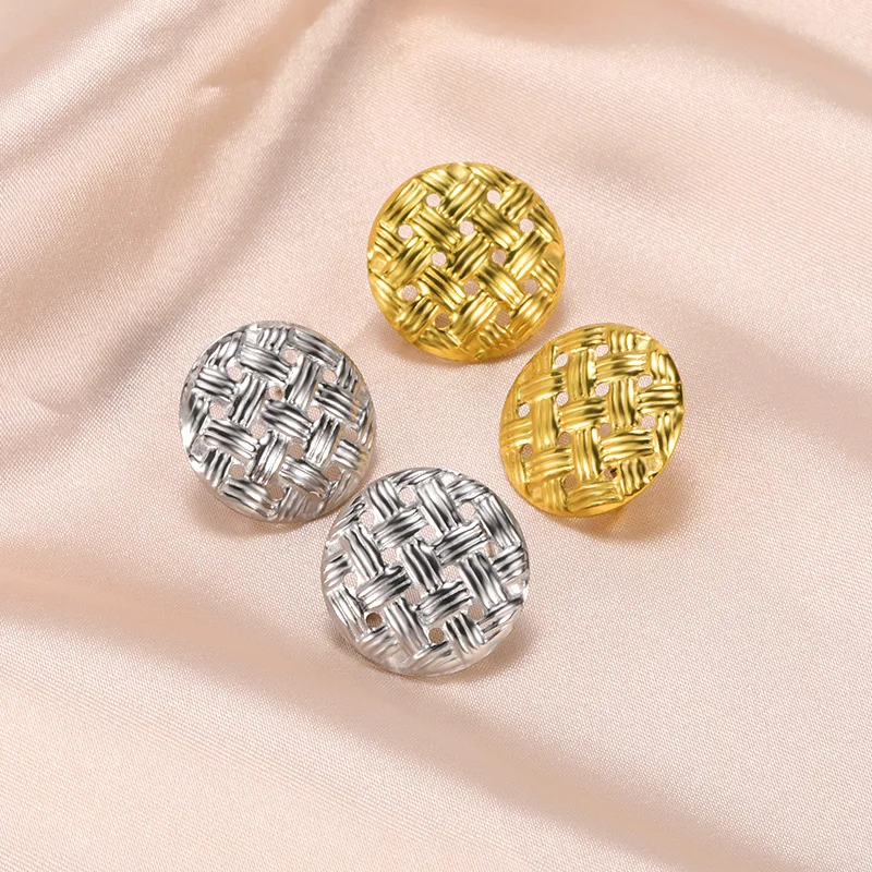

Vintage Round Hollow buttons Stud Earrings Women Fashion Temperament Gold Ear Stud Circle Geometry Jewelry BFF