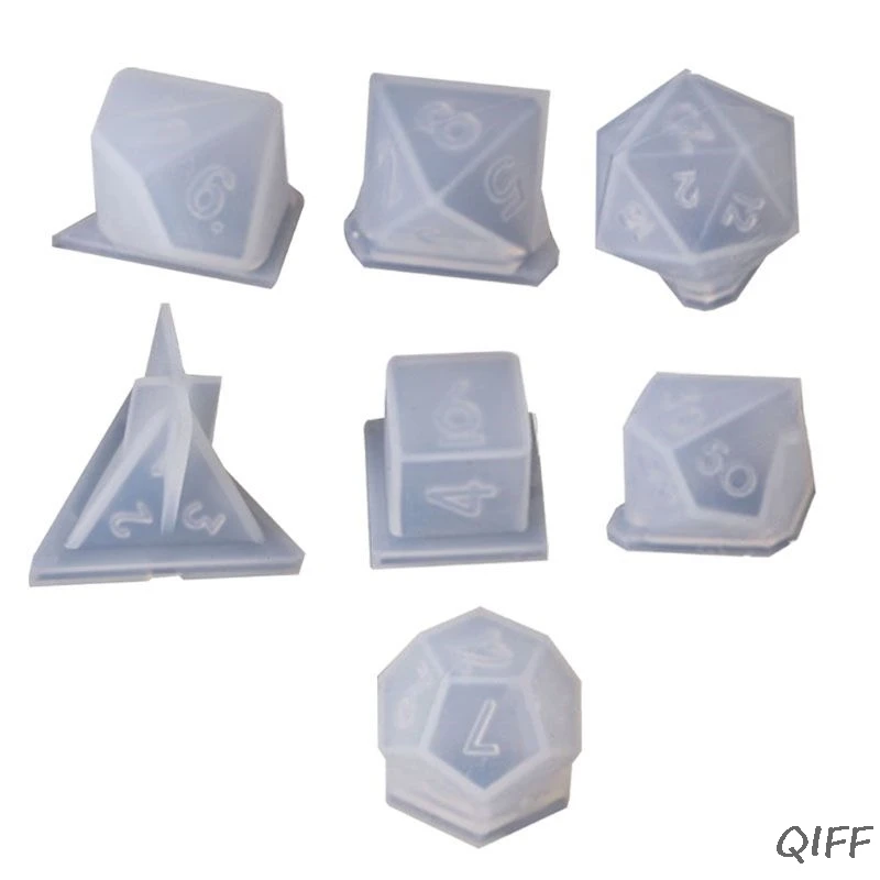 

7 Shapes Dice Fillet Square Triangle Dice Mold Dice Digital Game Silicone Mould