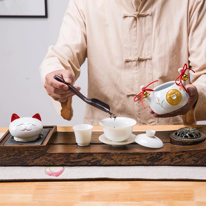 

YeFine Fortune Cat Ceramic Portable Sealed Tank