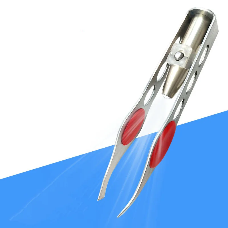

New Arrival Make Up Tools LED Light Eyelash Eyebrow Hair Removal Tweezer Face Hair Remover Stainless Steel Eyebrow Tweezers