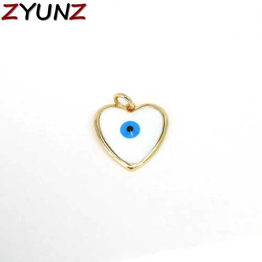 

10PCS, Gold Silver color Micro Pave Star Heart Eye Padlock Neck Pendants Eye Charms Pendant For DIY Jewelry Making Findings