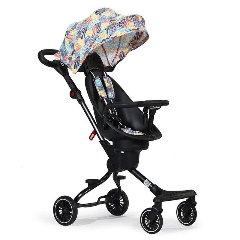 

Baby Stroller Walking Baby Stroller Lightweight Folding Two-way High Landscape Car Four-wheeled Baby Stroller Summer
