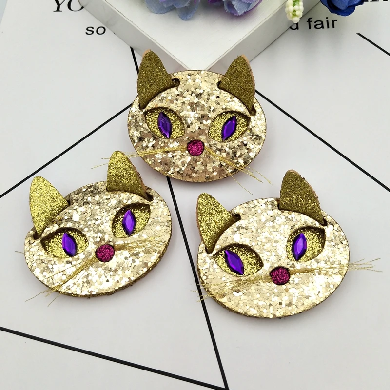 Нашивки для волос с золотистой лисой фетровая ткань блестками 4 шт. материалы