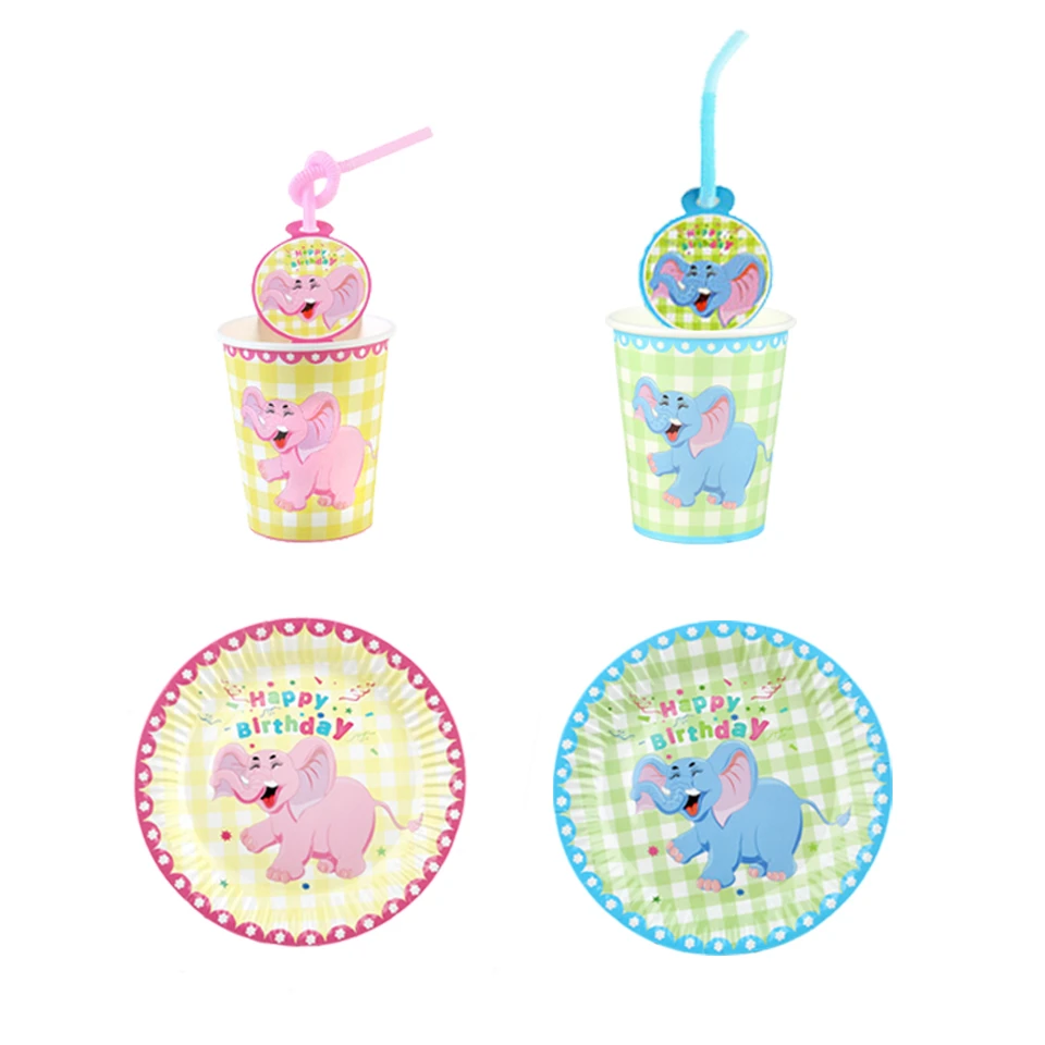 1 комплект мультяшный слон детский душ/пол украшение воздушные шары торты