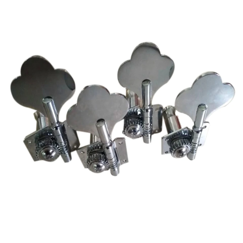 

4Pcs High Quality Silver Bass Tuning Pegs Tuner 2R2L Open Type Machine Head for Electric Jazz Bass Parts Accessories