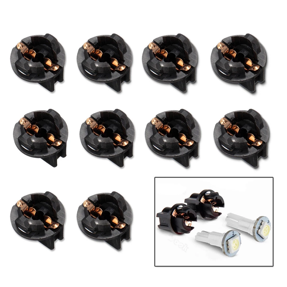 

10Pcs 12V T10 PC194 LED Bulbs Instrument Panel Cluster Dash Light Twist Lock Sockets Universal For Car Auto Truck Accessories