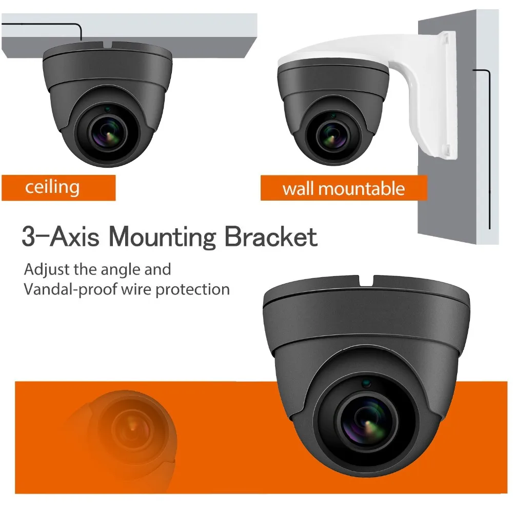 Совместимость Hikvision 5MP IP POE камера наружная/Внутренняя H.265 купольная CCTV сетевая камера широкий угол 2,8 мм 30 м ИК ONVIF