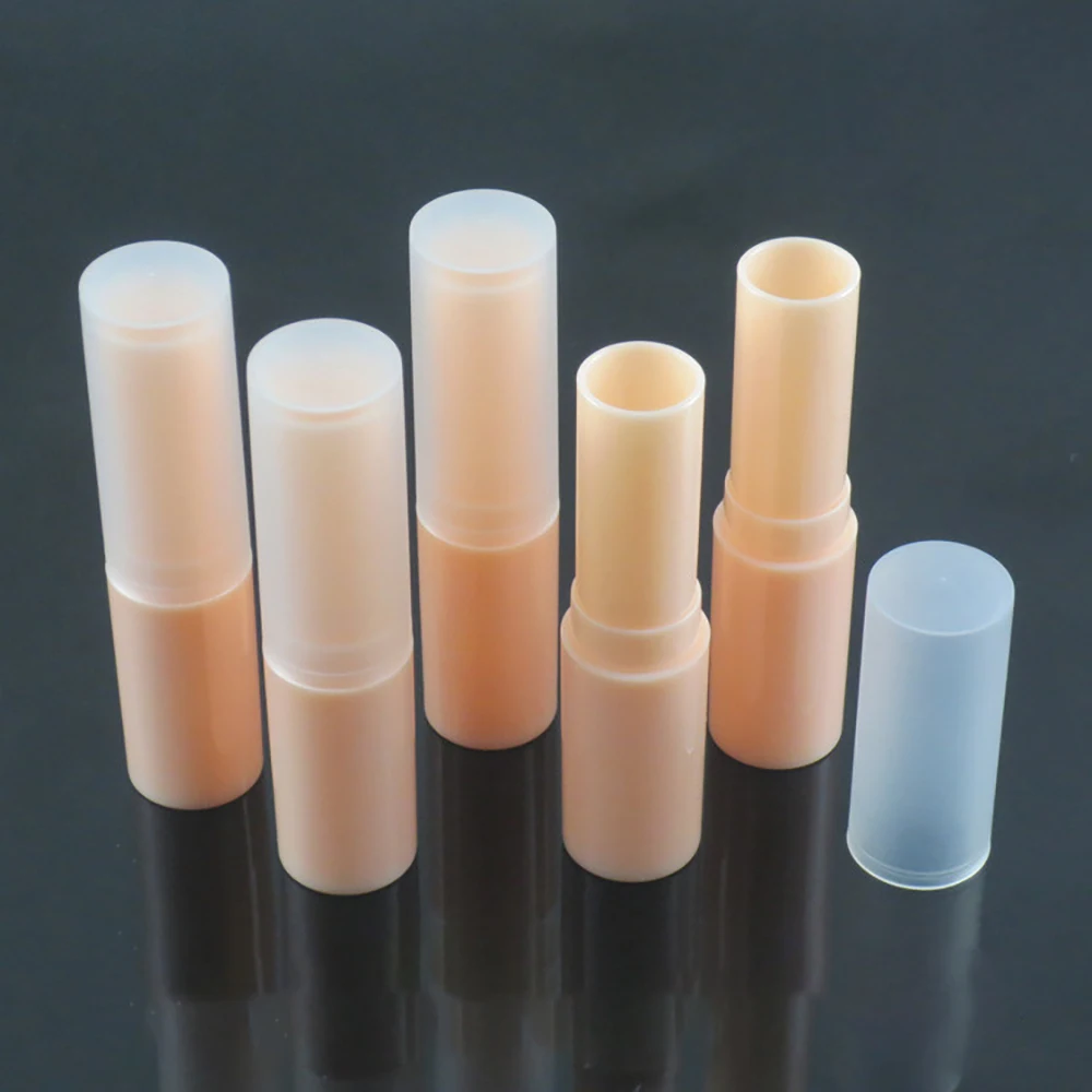 Empty 4ml plastic lipbalm tubes, mini travel makeup cosmetic packaging lip balm tube