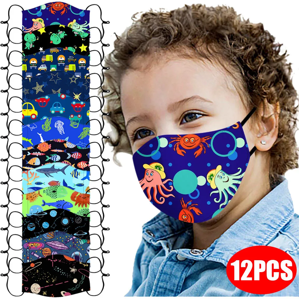 10/12 шт. детская маска для лица моющиеся маски с героями мультфильмов детей