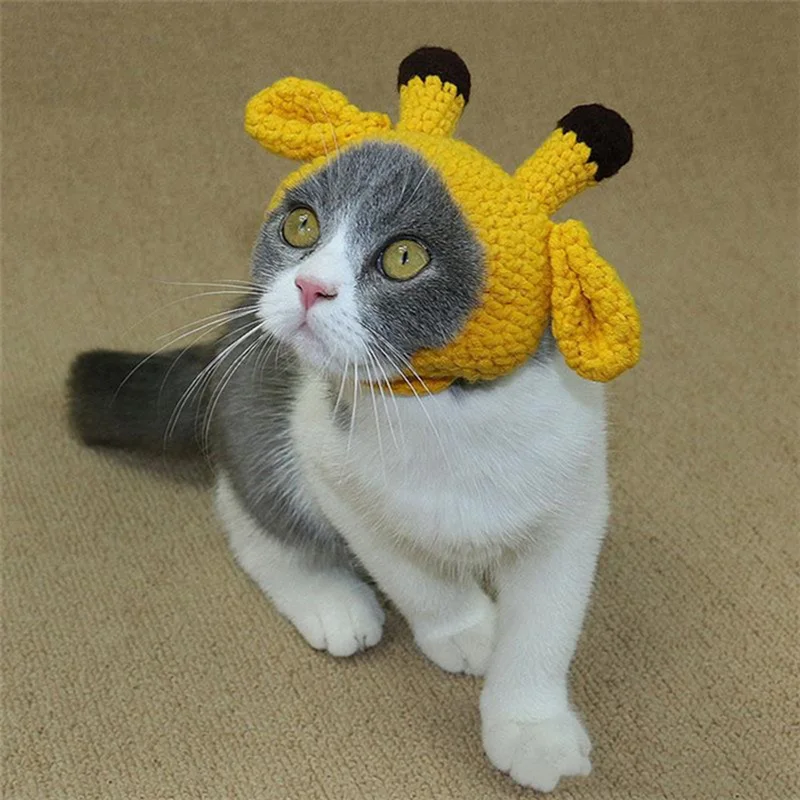 Новинка 2019 вязаные шапки для домашних животных теплые в форме кота собаки